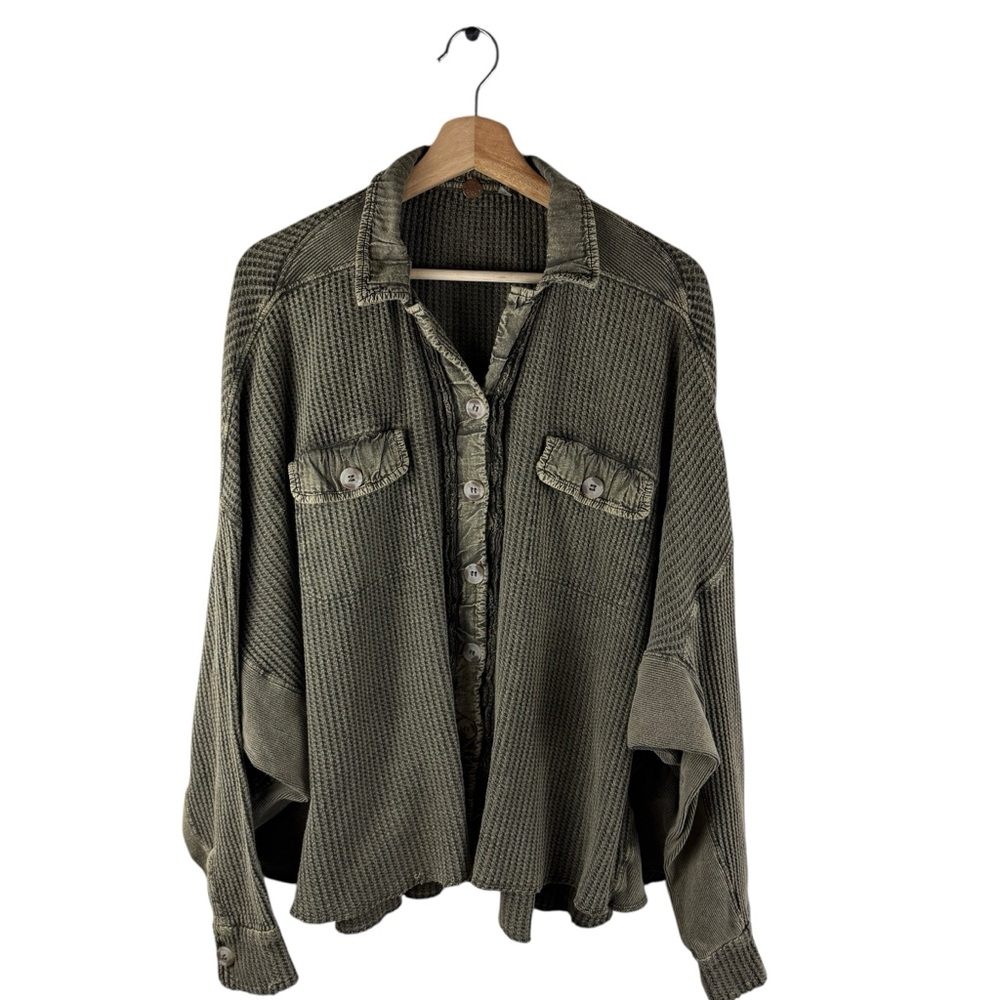 Free People One S Scout Thermal Jacket Top Green - Picture 3 of 10